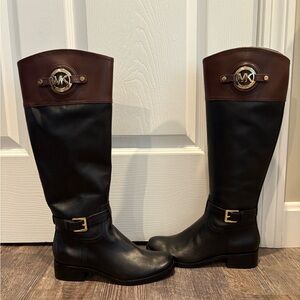 Michael Kors Black and Brown Tall Boots